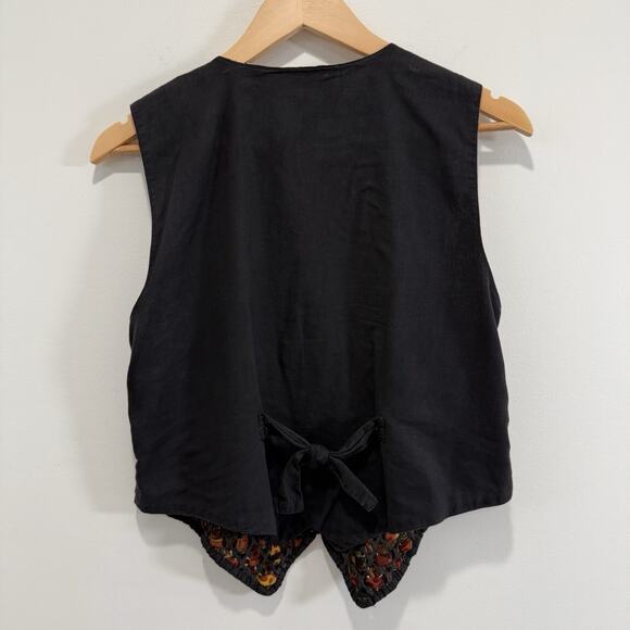 Vtg Woven Multicolor Vest Size PM Artsy Eclectic Abstract Hipster Indie Bohemian - Picture 7 of 7